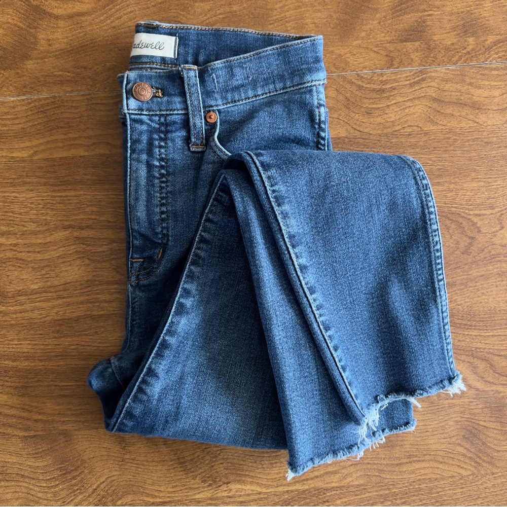 Madewell Womens dark Wash Blue stretchable high Rise Skinny Denim Jeans size 25